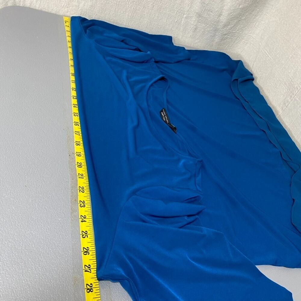 Susan Graver Womens Liquid Knit Tunic Top Size 2X Asymmetric Stretch Mature Blue - Picture 10 of 12